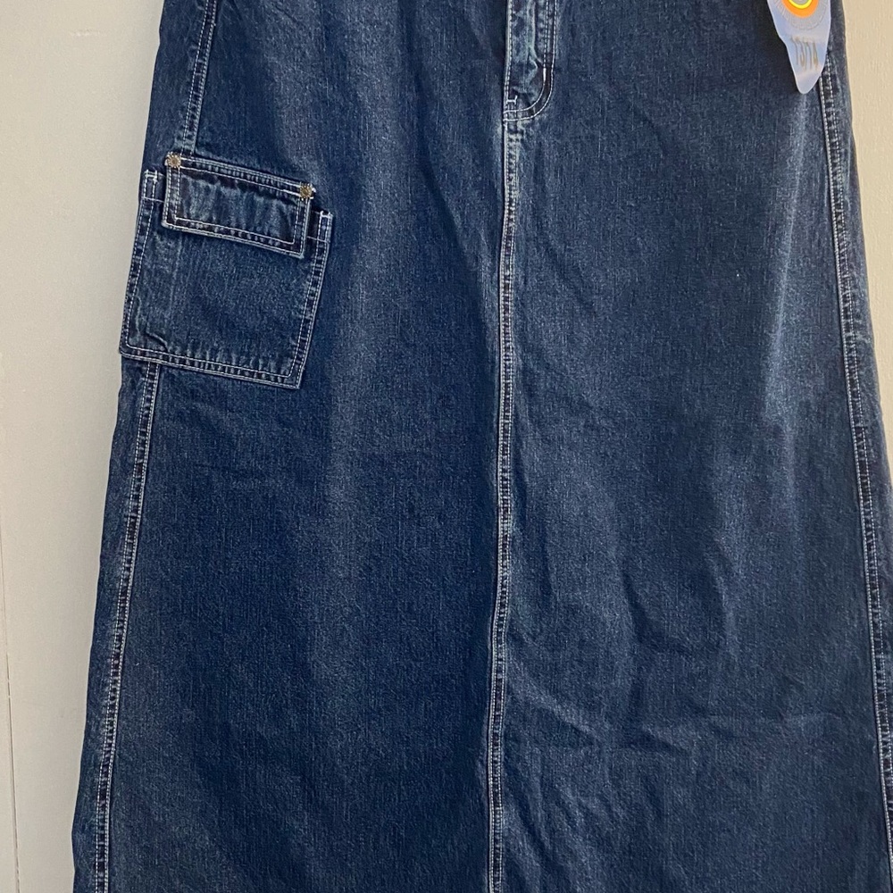 Denim Midi Skirt - Blue